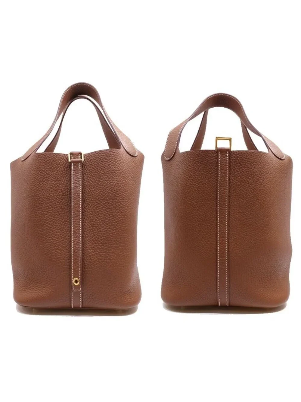Hermes Picotin Lock MM Brown Taurillon Clemence GD Handbag Bag